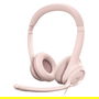 Logitech H390 Auriculares con Micrófono con Cancelación de Ruido, USB-A, Supraaurales, Diadema, Color Rosa
