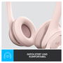 Logitech H390 Auriculares con Micrófono con Cancelación de Ruido, USB-A, Supraaurales, Diadema, Color Rosa