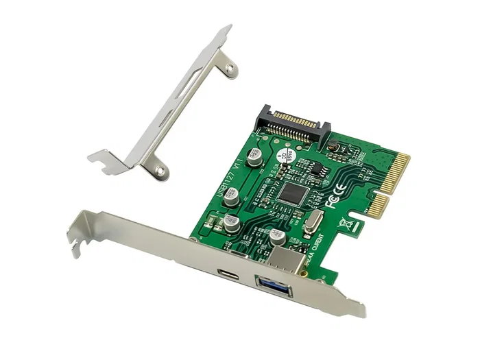 Conceptronic EMRICK09G Tarjeta PCIe Interna USB 3.2 Gen 2 (2 Puertos: 1x USB-C + 1x USB-A) con Puerto SATA Interno de 15 Pines