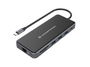 Conceptronic DONN15G Adaptador USB-C 12 en 1 con Triple Pantalla HDMI/VGA, Ethernet Gigabit, 100W PD, USB 3.0, SD/TF, AUX para Windows/Mac/Chrome OS