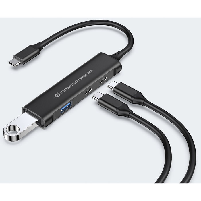 Conceptronic HUBBIES12B Hub USB 3.2 de 4 puertos (2x USB-C y 2x USB-A) negro Conceptronic HUBBIES12B Hub USB 3.2 de 4 puertos (2x USB-C y 2x USB-A) negro