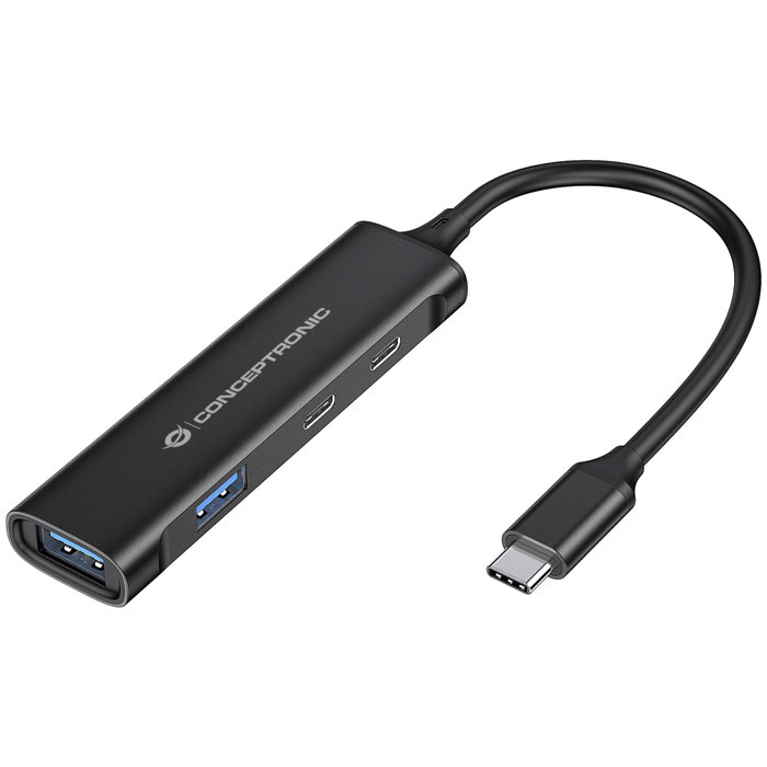 Conceptronic HUBBIES12B Hub USB 3.2 de 4 puertos (2x USB-C y 2x USB-A) negro Conceptronic HUBBIES12B Hub USB 3.2 de 4 puertos (2x USB-C y 2x USB-A) negro