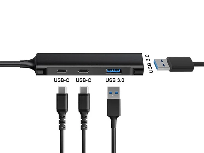 Conceptronic HUBBIES12B Hub USB-C de 4 puertos (2x USB-C y 2x USB-A) Negro