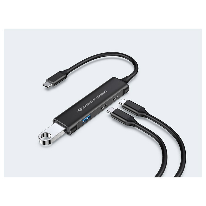 Conceptronic HUBBIES12B Hub USB-C con 4 Puertos (2x USB-C y 2x USB-A) Negro Conceptronic HUBBIES12B Hub USB-C con 4 Puertos (2x USB-C y 2x USB-A) Negro