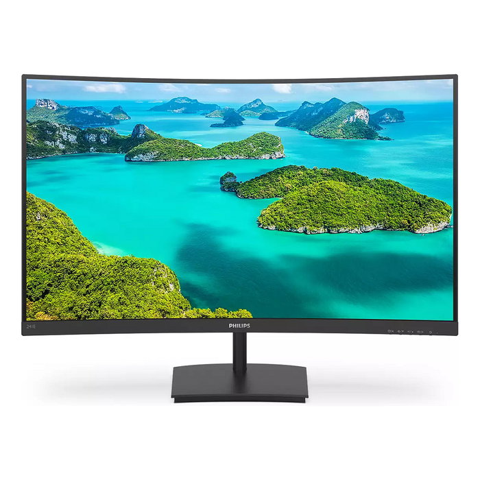 Philips 241E1SCA/00 Monitor LED Curvo VA de 23.6 Pulgadas Full HD (1920x1080) 75Hz, 4ms, AMD FreeSync, Altavoces, HDMI, Antirreflectante, Sin Parpadeo, Modo Low Blue, Negro