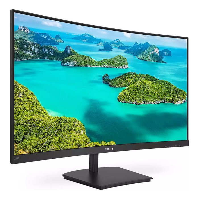 Philips 241E1SCA/00 Monitor LED Curvo VA de 23.6 Pulgadas Full HD (1920x1080) 75Hz, 4ms, AMD FreeSync, Altavoces, HDMI, Antirreflectante, Sin Parpadeo, Modo Low Blue, Negro