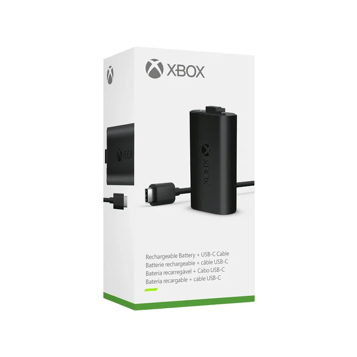 Microsoft Xbox One Play & Charge Kit - Kit de Carga Modular con Cable USB-C y Batería Recargable para Mando Inalámbrico, Color Negro