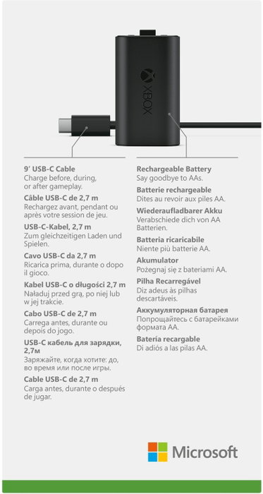 Microsoft Xbox Play & Charge Kit con cable USB Tipo C Microsoft Xbox Play & Charge Kit con cable USB Tipo C