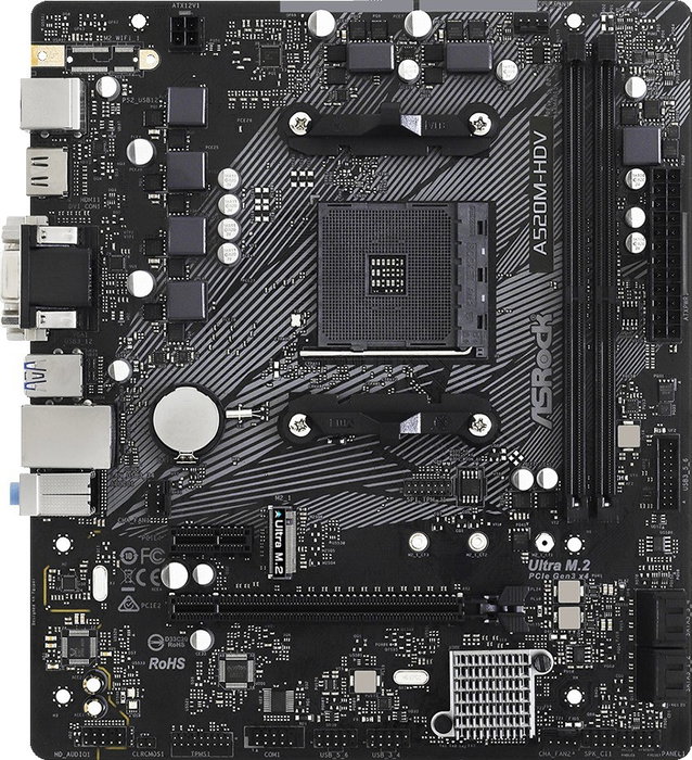Asrock A520M-HDV Micro ATX AMD AM4 DDR4 Asrock A520M-HDV Micro ATX AMD AM4 DDR4