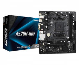 ASRock Placa Base A520M-HDV AMD AM4 Socket, 2x DDR4, HDMI, PCIe 3.0, SATA3, USB 3.2, Micro ATX