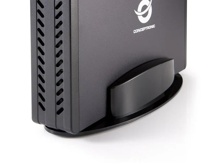 Conceptronic CHD3SU - Caja Externa para Disco Duro 3.5" SATA, USB 2.0 (480 Mbps), Aluminio Negro, para Agregar o Hacer Copias de Seguridad