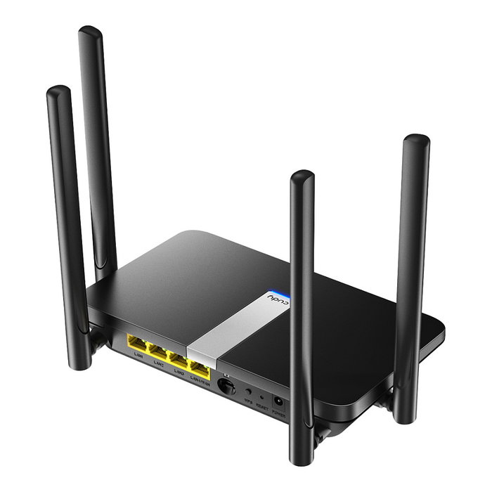 Cudy LT500 Router Wi-Fi Mesh AC1200 4G LTE Cat4, Doble Banda (2.4 GHz/5 GHz), 4 Antenas, 4 Puertos LAN, Negro