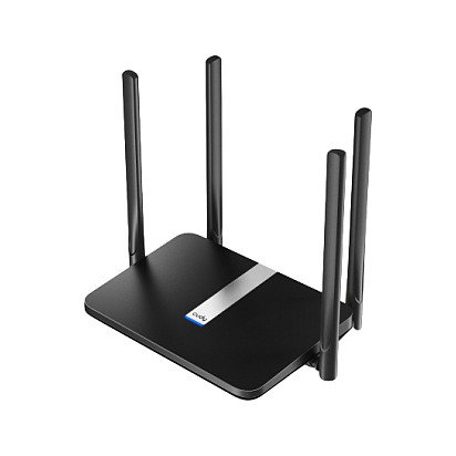Cudy LT500 Router Wi-Fi Mesh AC1200 4G LTE Cat4, Doble Banda (2.4 GHz/5 GHz), 4 Antenas, 4 Puertos LAN, Negro