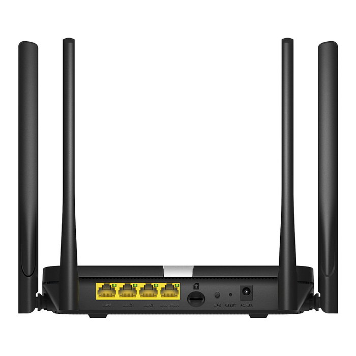 Cudy LT500 Router Wi-Fi Mesh AC1200 4G LTE Cat4, Doble Banda (2.4 GHz/5 GHz), 4 Antenas, 4 Puertos LAN, Negro
