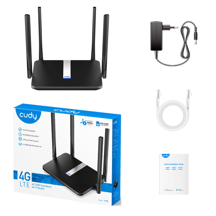 Cudy LT500 Router 4G LTE AC1200 de doble banda