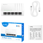 Cudy FS105D Switch de escritorio de 5 puertos Fast Ethernet 10/100 Mbps Blanco