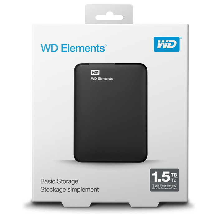 Western Digital WD Elements 1,5TB HDD USB3.0 Portable 2,5" Disco Duro Externo Negro