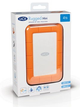 LaCie Disco Duro Externo Rugged Mini 4TB 2.5" USB-C (LAC9000633), Resistente a Golpes, USB 3.2, Compatible con Windows y macOS