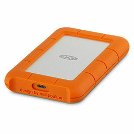 LaCie Rugged Mini - Disco Duro Externo HDD 2TB 2.5" USB-C 3.2 Gen 1 (3.1 Gen 1) Resistente a Golpes y Salpicaduras - Color Naranja y Plata