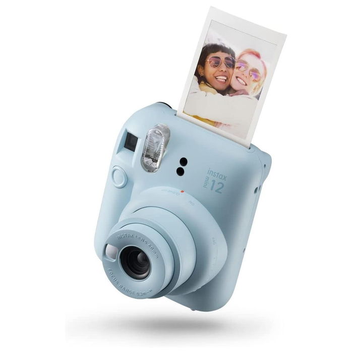 Fujifilm Instax Mini 12 Cámara Instantánea con Flash Automático, Autofocus, Espejo para Selfies y Modo Primer Plano, Azul Pastel, 16806092