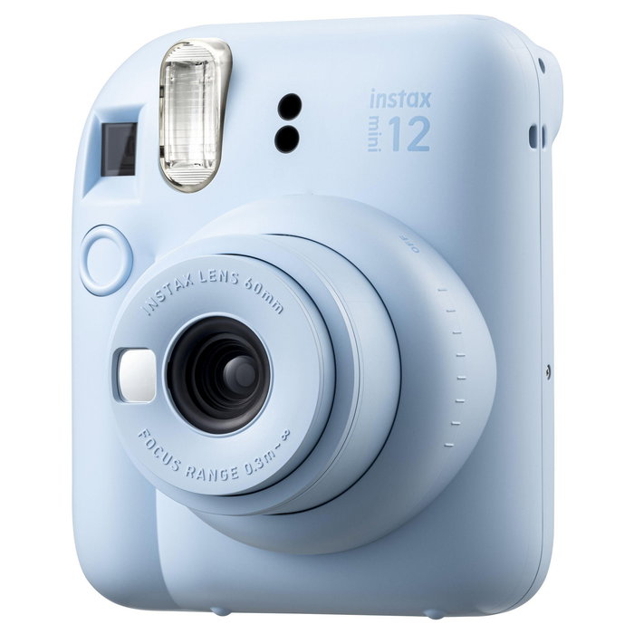 Fujifilm Instax Mini 12 Cámara Instantánea Azul Pastel con Enfoque de 60 mm y Espejo para Selfies