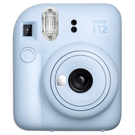 Fujifilm Instax Mini 12 Cámara Instantánea Azul Pastel con Prioridad Apertura AE y Espejo para Selfies - 86x54 mm