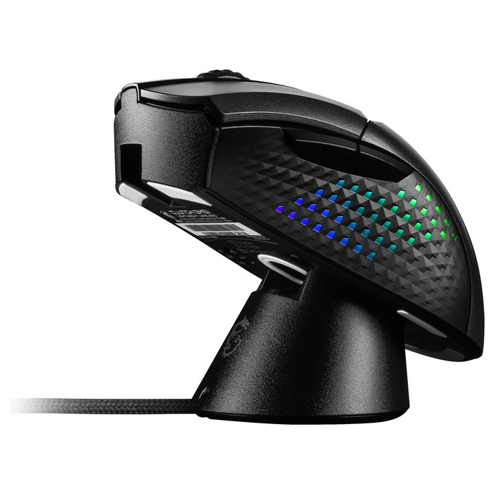 MSI Clutch GM51 Gaming Mouse Inalámbrico Liviano para Derechos, Negro, Óptico 26000 DPI, 1 ms, Bluetooth/RF/USB-C con Receptor y Base de Carga, 85 g