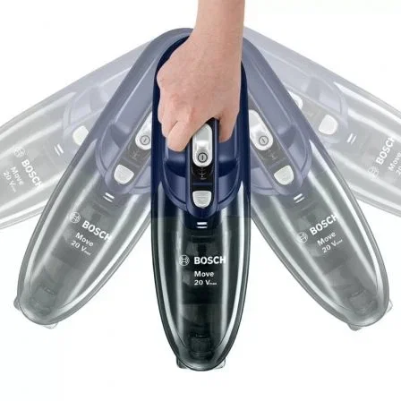 Bosch BHN20L Aspirador de Mano Inalámbrico Move Lithium 20Vmax, Depósito 300ml, Sin Bolsa, Autonomía 45 min, Azul
