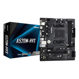 ASRock A520M-HVS Placa Base AMD AM4 mATX, AMD A520, Compatible con Ryzen 3000, Memoria DDR4 64 GB, HDMI, VGA, USB 3.2 Gen 1, Gigabit Ethernet, 7.1 Canales