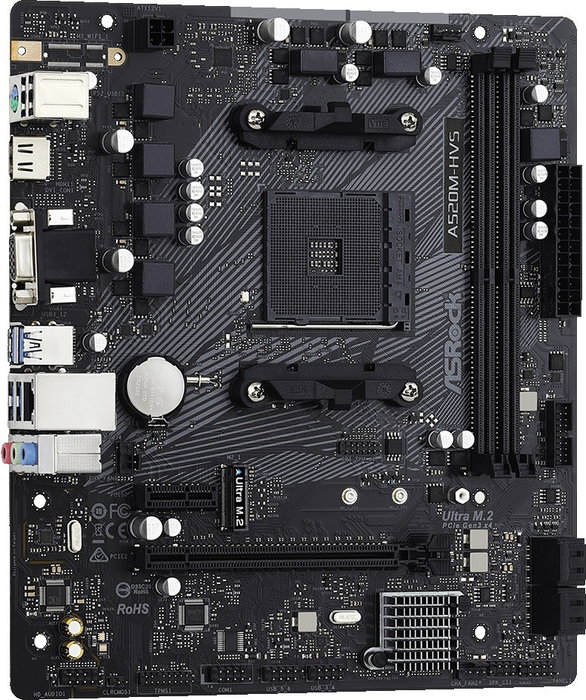 ASRock A520M-HVS Micro ATX Socket AM4 DDR4 ASRock A520M-HVS Micro ATX Socket AM4 DDR4