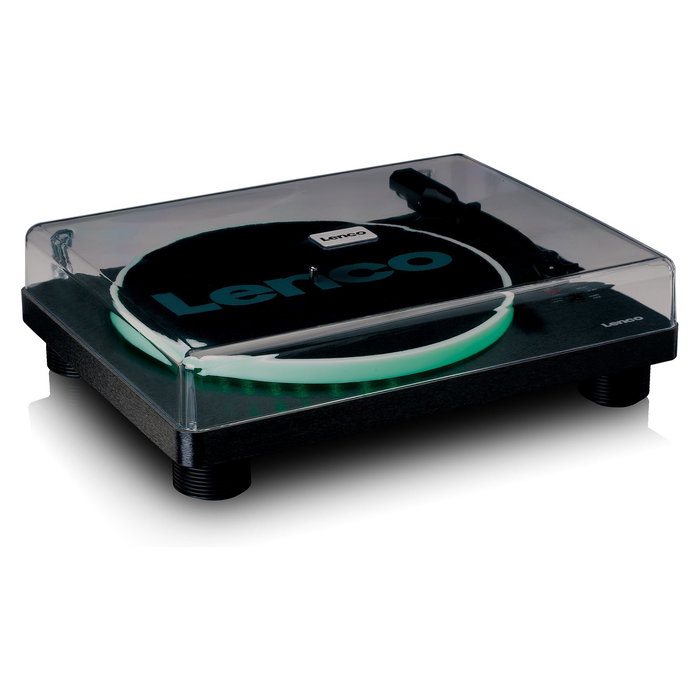 Lenco LS-50LED schwarz Tocadiscos de tracción por correa con reproducción MP3, Manual, Negro, Plástico, Madera, 33, 45, 78 RPM