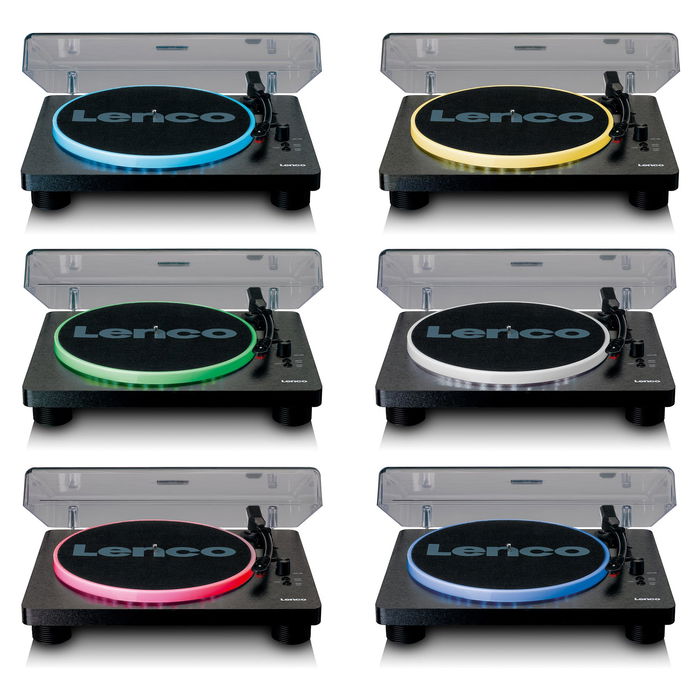 Lenco LS-50LED schwarz Tocadiscos de tracción por correa con reproducción MP3, Manual, Negro, Plástico, Madera, 33, 45, 78 RPM