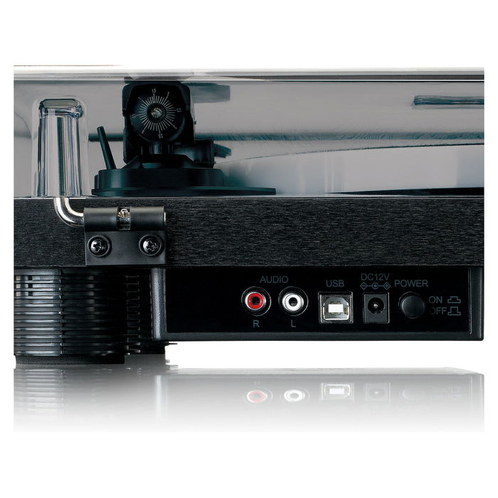 Lenco LS-50LED schwarz Tocadiscos de tracción por correa con reproducción MP3, Manual, Negro, Plástico, Madera, 33, 45, 78 RPM