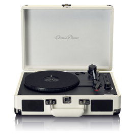 Lenco TT-115CR Tocadiscos Vinilo con Bluetooth 5.0, Transmisión por Correa, 3 Velocidades (33/45/78 RPM), Preamplificador Integrado, Color Crema, Manual