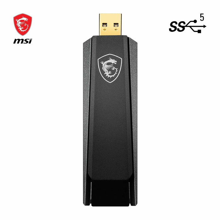 MSI AX1800 WiFi USB Adaptador GUAX18 Negro MSI AX1800 WiFi USB Adaptador GUAX18 Negro