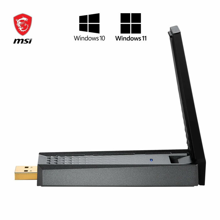 MSI AX1800 WiFi USB Adaptador GUAX18 Negro MSI AX1800 WiFi USB Adaptador GUAX18 Negro