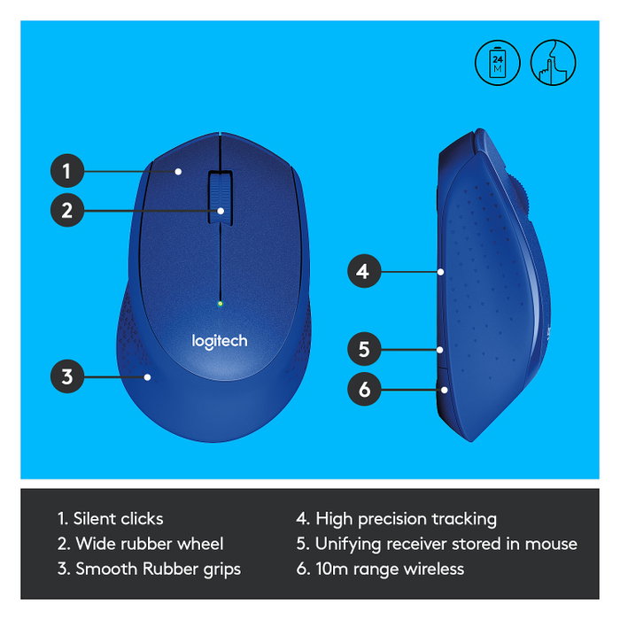 Logitech M330 Silent Plus Azul