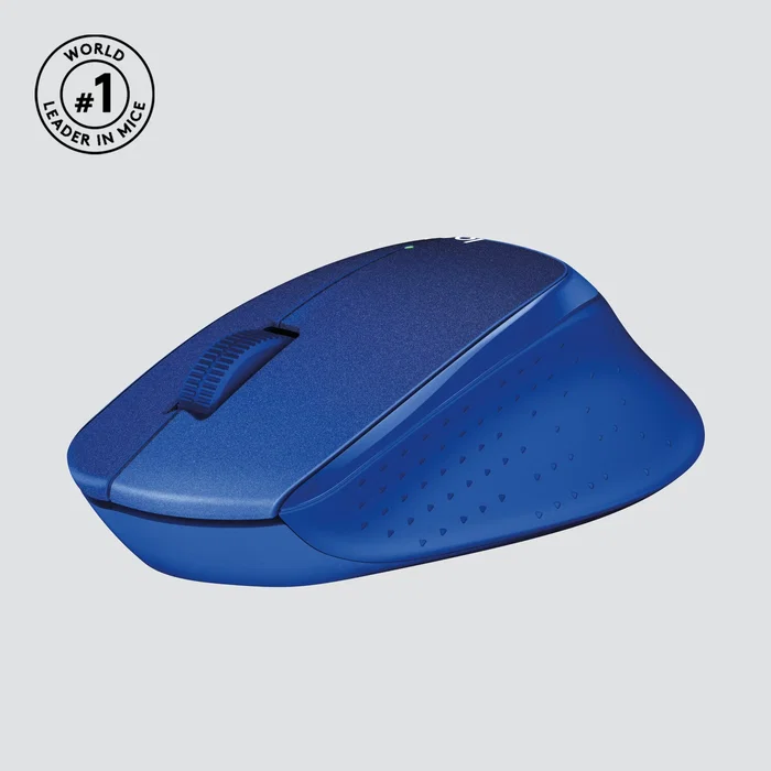 Logitech M330 Silent Plus Ratón Inalámbrico Óptico Silencioso para Oficina, 1000 DPI, Mano Derecha, Color Azul, 910-004910
