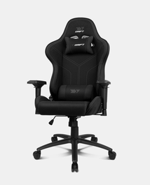 DRIFT Silla para Videojuegos DR110BK, Asiento Acolchado Ergonómico, Transpirable, Respaldo Ajustable hasta 135°, Negro