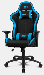 DRIFT Silla Gaming DR110BL Negra, Azul - Butaca para Jugar con Asiento Acolchado y Reposabrazos 4D
