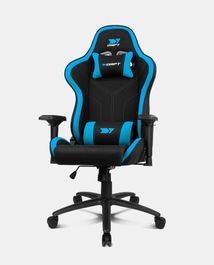 Drift DR110BL Silla Gaming Negra y Azul, Butaca para Jugar con Asiento Acolchado, Transpirable, Reposabrazos 4D y Cojines Lumbar y Cervical