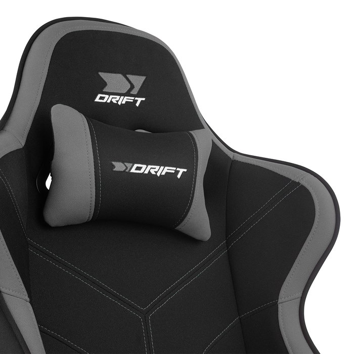 Drift Silla para Videojuegos DR110BGRAY Butaca para Jugar Negra Gris, Reposabrazos 4D, Transpirable, Pistón Gas Clase 4