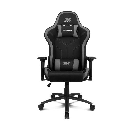 Drift Silla para Videojuegos DR110BGRAY Butaca para Jugar Negra Gris, Reposabrazos 4D, Transpirable, Pistón Gas Clase 4