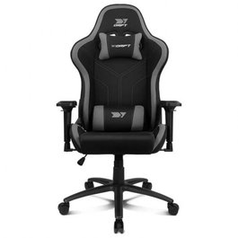 Drift Silla Gaming DR110 Tejido Transpirable Negro/Gris - Reposabrazos 4D, Reclinable 135°, Acolchado Lumbar y Cervical, Base Metálica, para PC y Escritorio