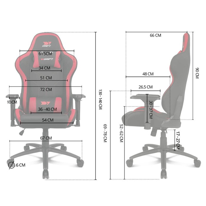 Drift DR110BGRAY Silla Gaming Negro, Gris Drift DR110BGRAY Silla Gaming Negro, Gris