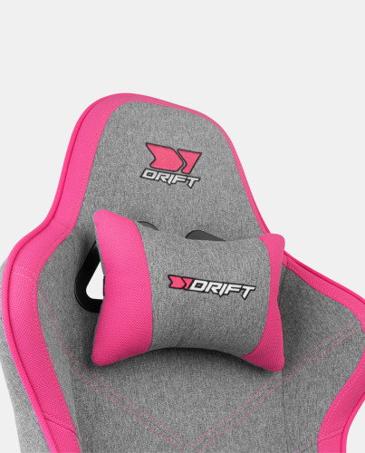 Drift DR90 PRO Silla para videojuegos de PC, Asiento acolchado Gris y Rosa