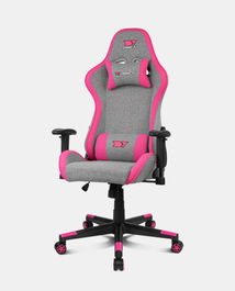 Drift DR90 PRO Silla para videojuegos de PC, Asiento acolchado Gris y Rosa