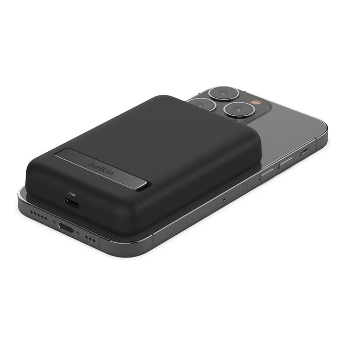 Belkin Powerbank Magnética Inalámbrica con Soporte, 5.000 mAh, Negro