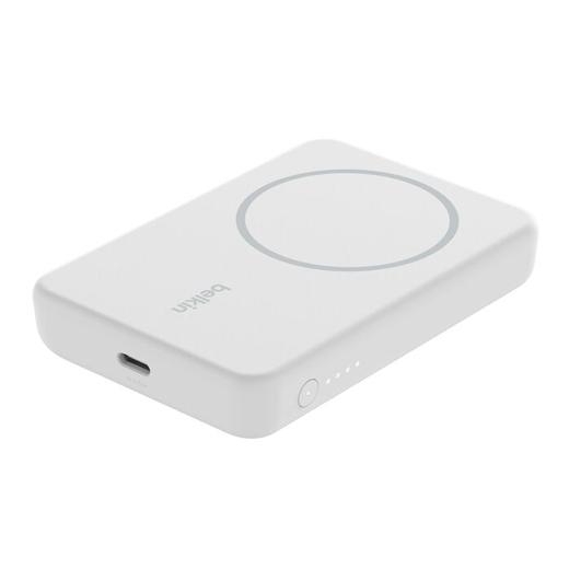 Belkin Power Bank Cargador Inalambrico 5000 mAh con USB-C, Carga 7.5W iPhone, Pie Retráctil, Blanco Belkin Power Bank Cargador Inalambrico 5000 mAh con USB-C, Carga 7.5W iPhone, Pie Retráctil, Blanco