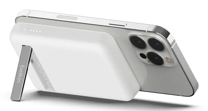 Belkin BoostCharge 5000 mAh - Power Bank Cargador Inalámbrico de Batería Portátil con Carga Rápida 10W, Cable USB-C Incluido, Blanco